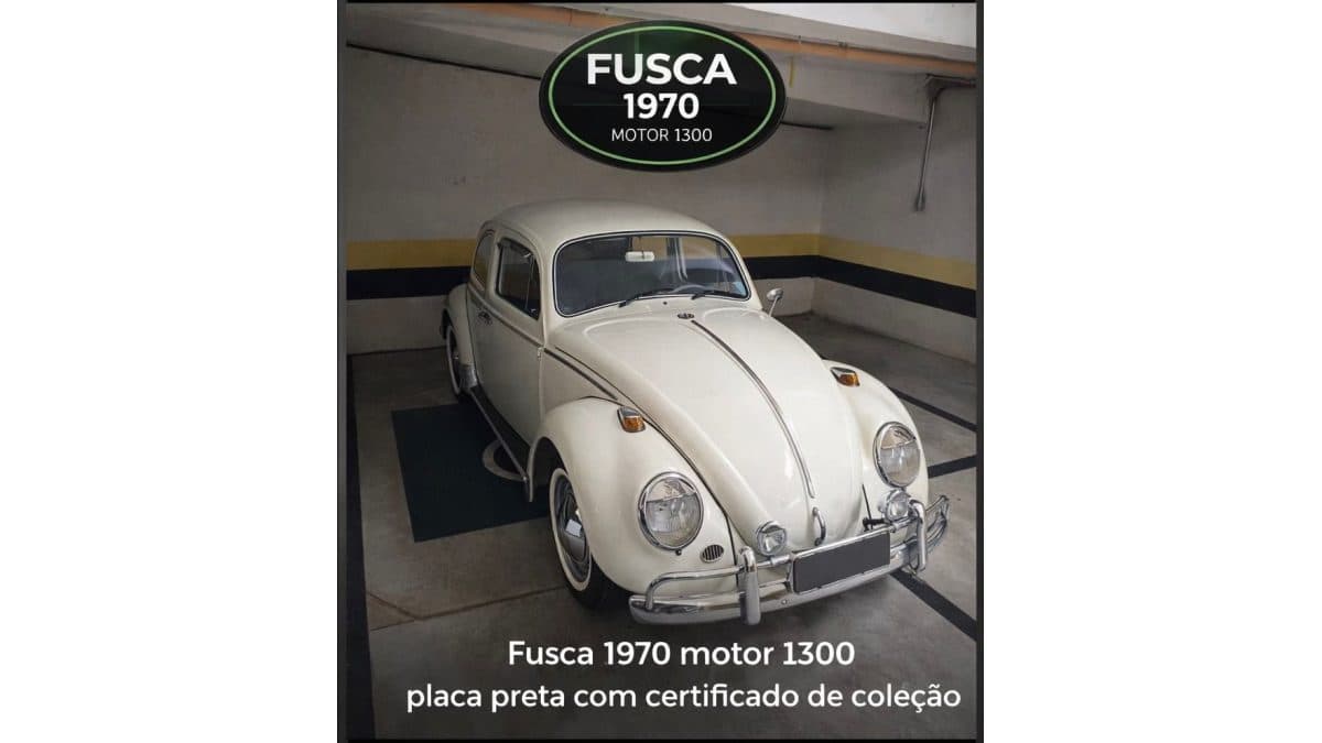 Fusca ano 1970 com certificado de coleção