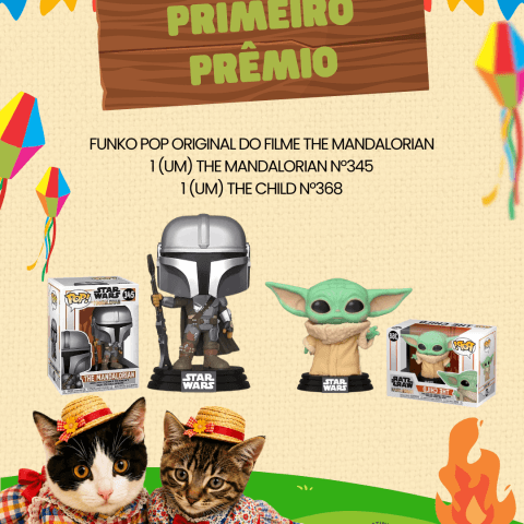 2 funko pops originais do filme The Mandalorian