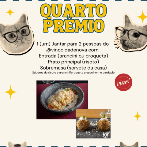 Jantar para 2 pessoas do @vinocidadenova